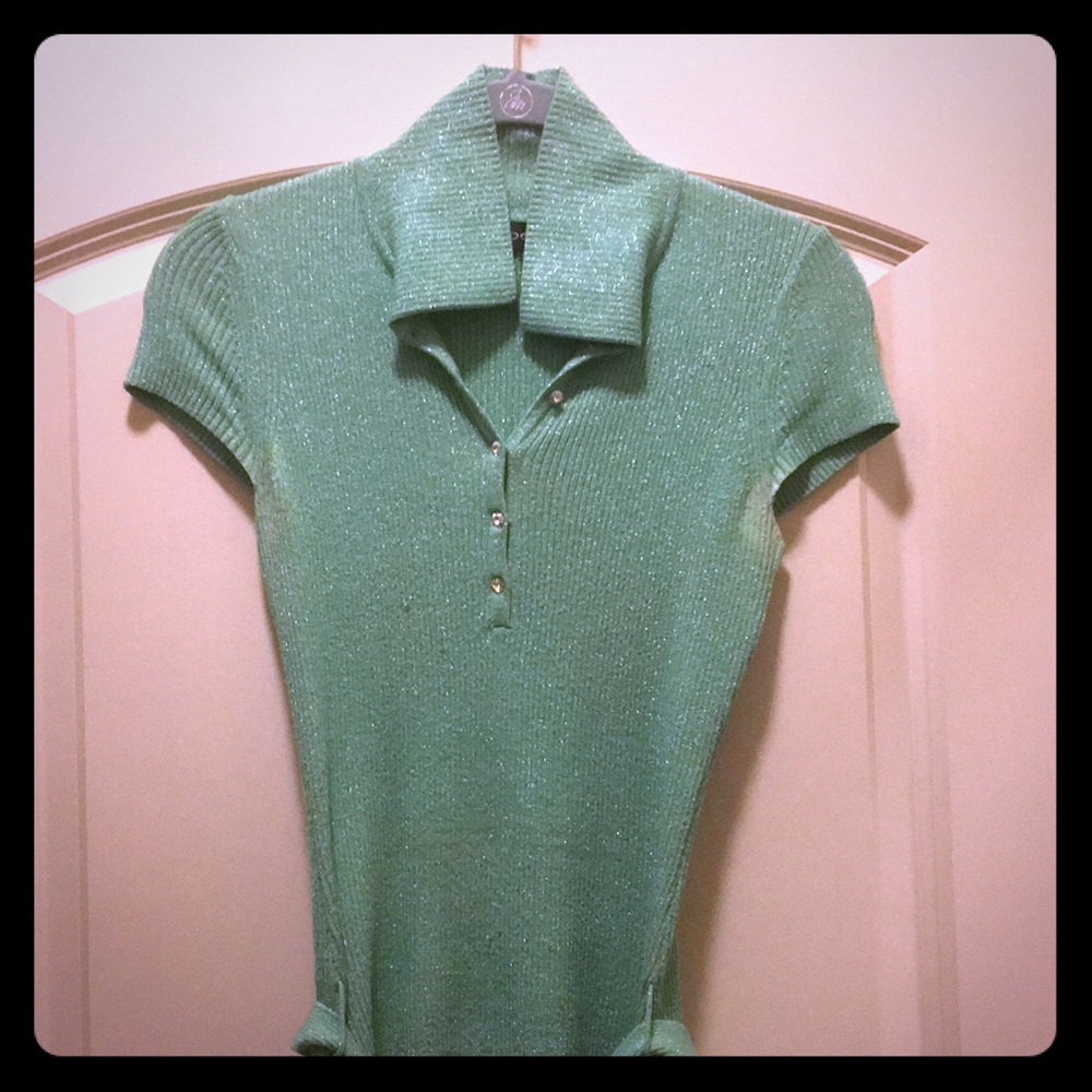 Mint green Bebe sparkle top